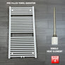 1185 x 600 Heated Towel Rail White Pre-Filled Straight