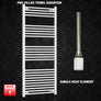 1400 mm High 650 mm Wide Pre-Filled Electric Heated Towel Rail Radiator White HTR
