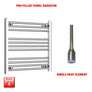 600mm High 600mm Wide Pre-Filled Electric Heated Towel Radiator Straight or Curved Chrome