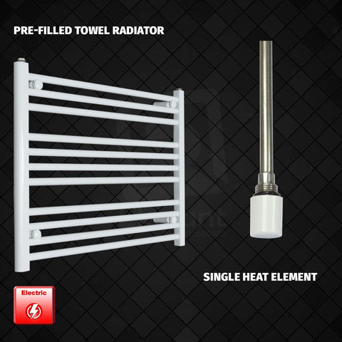600 x 900 Pre-Filled Electric Heated Towel Radiator White HTR Single heat element no timer