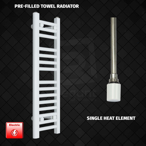 800 x 200 Pre-Filled Electric Heated Towel Radiator White HTR Single Heat Element
