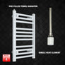 600 mm High 450 mm Wide Pre-Filled Electric Heated Towel Radiator White HTR Single No Timer