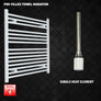 800 mm High 750 mm Wide Pre-Filled Electric Heated Towel Rail Radiator White HTR Single heat element no timer