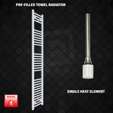 1800 x 400 Pre-Filled Electric Heated Towel Radiator White HTR