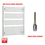 1000 x 750 Pre-Filled Electric Heated Towel Radiator Curved or Straight Chrome Single heat element no timer