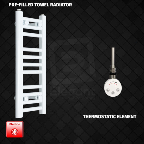 600 x 200 Pre-Filled Electric Heated Towel Radiator White HTR Smart Thermostatic Element
