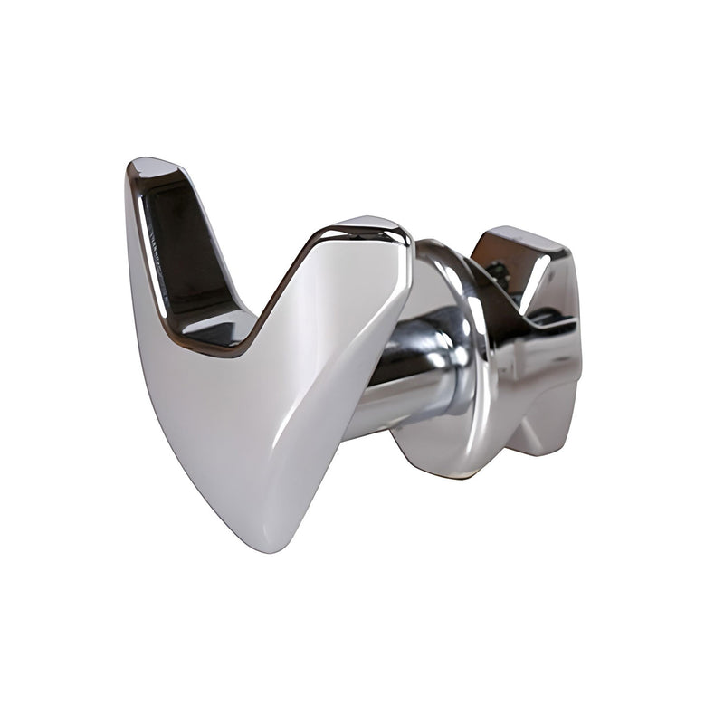 Chrome double hook on a white background