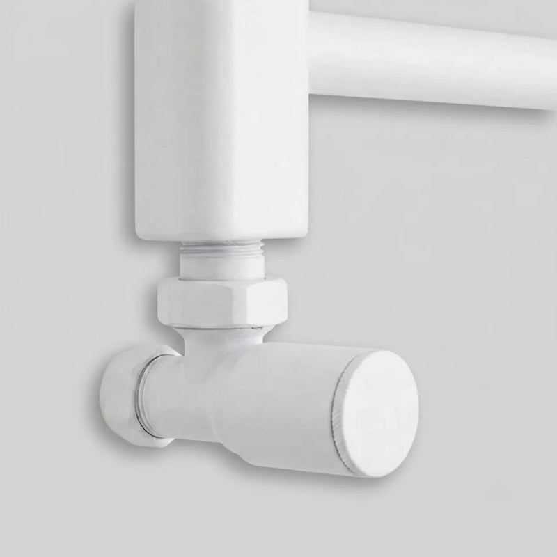 White angled valve connection detail