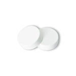 Pair of cover caps in white for towel rails