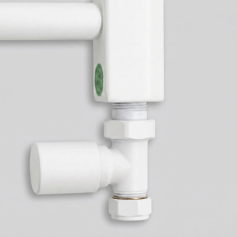 White straight valve connection detail
