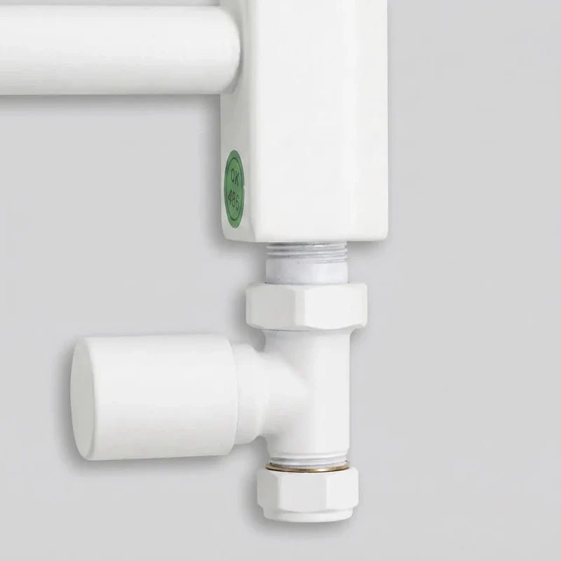 Whte Towel Rail Straight inline Photo on towel rail as installed