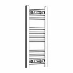 600x200mm Heated Straight Towel Rail Radiator Chrome