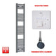 1600x300mm Flat Anthracite Pre-Filled Electric Heated Towel Rail