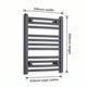 600 mm High x 500 mm Wide Heated Towel Radiator Flat Black