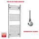 Pre-Filled 1200x500mm Chrome Electric Heated Towel Rail