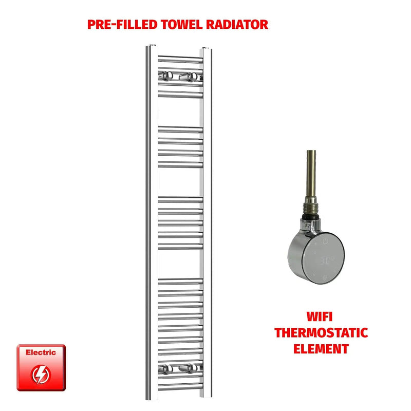 1200x250mm Pre-Filled Electric Heated Chrome Towel Rail