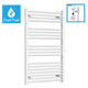 1200 x 600 White Dual Fuel Flat Heated Towel Rail Radiator