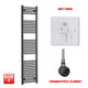 1800x400mm Flat Black Pre Filled Electric Towel Rail HTR