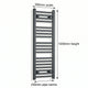 1000x300mm Flat Black Pre-Filled Electric Heated Towel Rail