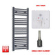 1000x400mm Flat Anthracite Pre Filled Electric Towel Rail