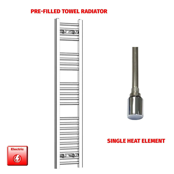 1200x250mm Pre-Filled Electric Heated Chrome Towel Rail