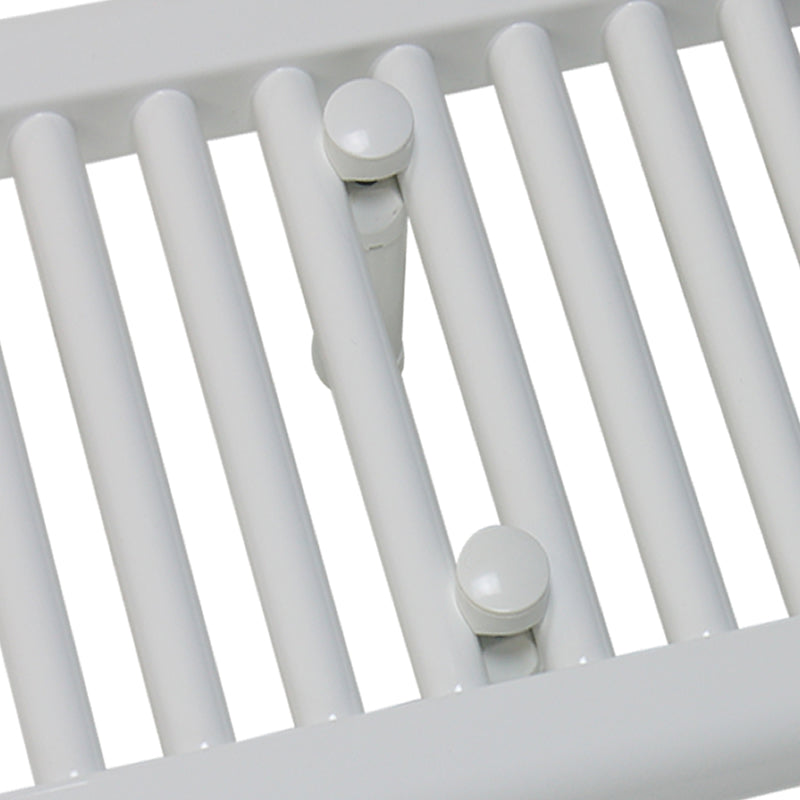 Electric Heated White Towel Rail Thermostatic Close Up Image
