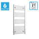 1000x450mm Chrome Dual Fuel Flat Heated Towel Rail Radiator