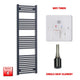1600x550mm Flat Black Pre-Filled Electric Heated Towel Rail
