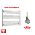 800x1000mm Pre Filled Electric Towel Rail Straight Chrome