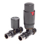Anthracite TRV Straight Valve For Towel Rail With Lockshield