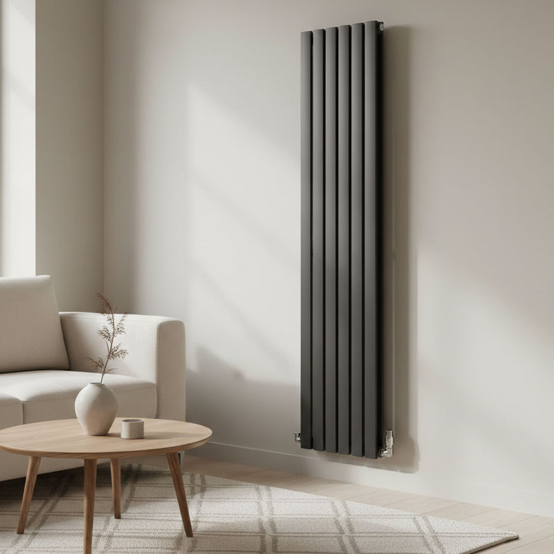 Elegant Flatty Anthracite Column Vertical Panel Radiator Single/Double