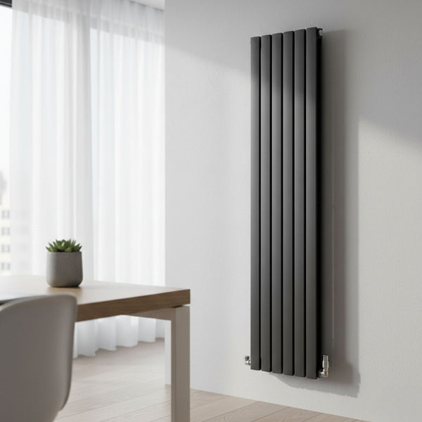 Elegant Flatty Anthracite Column Vertical Panel Radiator Single/Double