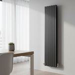 Elegant Flatty Anthracite Column Vertical Panel Radiator Single/Double
