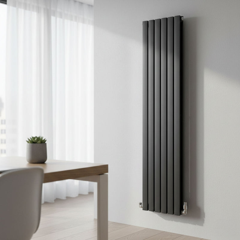 Elegant Flatty Anthracite Column Vertical Panel Radiator Single/Double