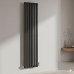 Elegant Flatty Anthracite Column Vertical Panel Radiator Single/Double