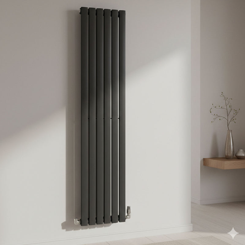 Elegant Flatty Anthracite Column Vertical Panel Radiator Single/Double