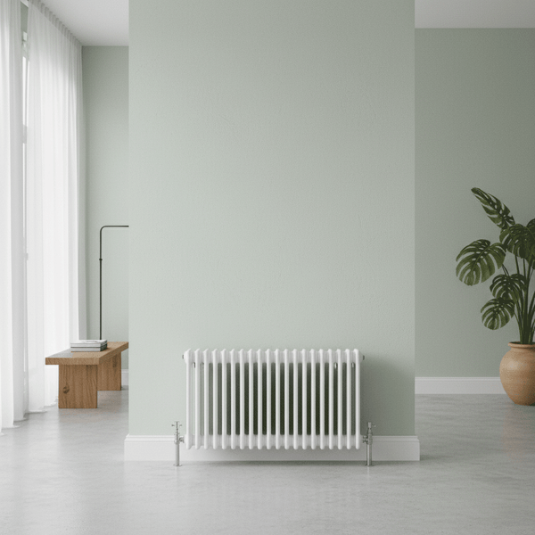Elegant Antico White Horizontal Column Radiator | 300-750 mm | 9-30 Bars