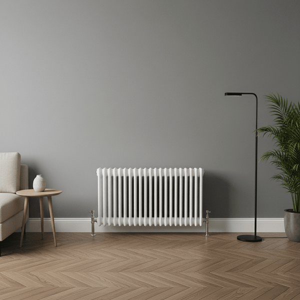 Elegant Antico White Horizontal Column Radiator | 300-750 mm | 9-30 Bars