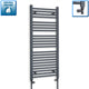 1200x500mm Heated Straight Anthracite Towel Radiator