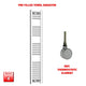 1400x200mm Pre Filled Electric Towel Rail Straight Chrome