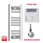 600x250mm Pre Filled Electric Towel Rail Straight Chrome