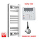 600x250mm Pre Filled Electric Towel Rail Straight Chrome