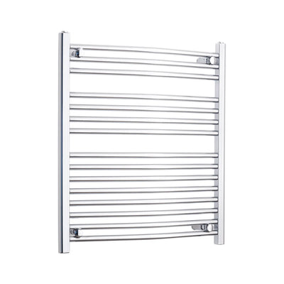 800 mm High x 750 mm Wide Heated Curved Towel Rail Chrome