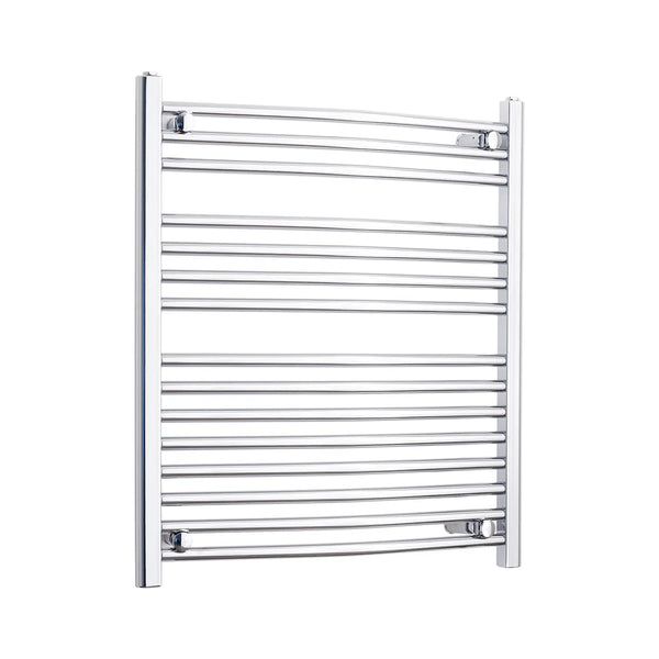 800 mm High x 750 mm Wide Heated Curved Towel Rail Chrome