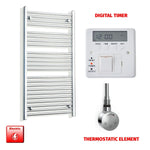 1200x600mm Chrome Electric Towel Rail Bathroom Warmer Pre Filled