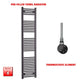 1800x450mm Flat Black Pre Filled Electric Towel Rail HTR