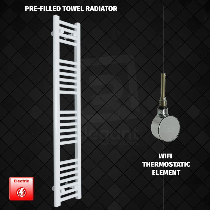 1200x250mm Pre-Filled Electric Heated Towel Rail White
