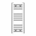 600x250mm Heated Straight Towel Rail Radiator Chrome