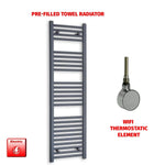 1400x400mm Flat Anthracite Pre Filled Electric Towel Rail