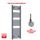 1400x400mm Flat Anthracite Pre Filled Electric Towel Rail